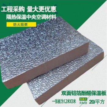 陽(yáng)光房隔熱板批發(fā)雙面鋁箔酚醛保溫板復(fù)合板空調(diào)風(fēng)板鋁箔保溫板