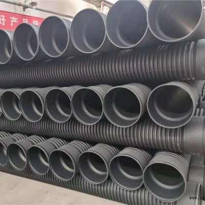 甘肅平涼中財hdpe雙壁波紋管 Sn4級 Sn8級 市政排污管 可打壓測試