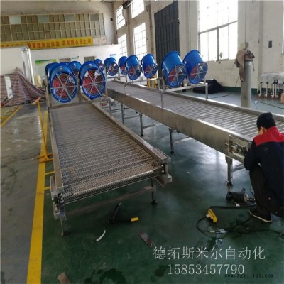 德拓廠家直銷不銹鋼網帶傳送帶 塑料條子傳送帶生產線 色母粒降溫流水線