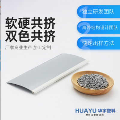 廠家供應塑料型材pvc共擠軟硬共擠異型材鋁轉塑擠出條塑料型材